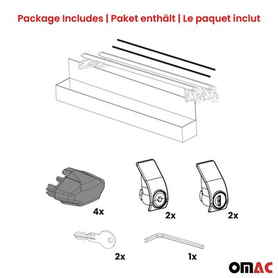 Roof Rack Cross Bars Luggage Carrier for VW Bora Estate 2000-2005 Alu Grey 2Pcs