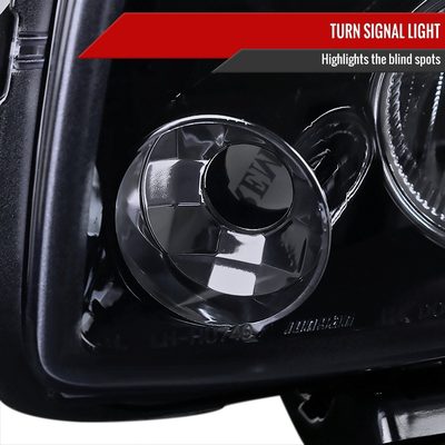 2008-2010 Scion xB Single Halo Projector Headlights Glossy Black/Smoke Lens