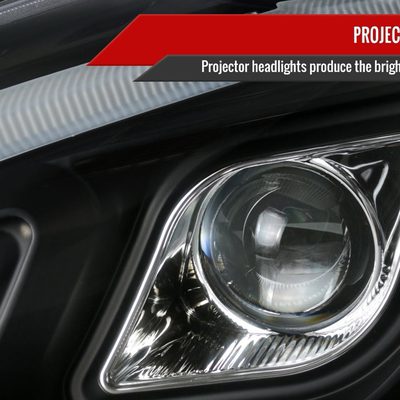 2007-2011 Honda CRV LED Bar Projector Headlights Matte Black/Clear Lens