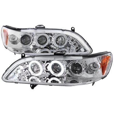 1998-2002 Honda Accord Dual Halo Projector Headlights Chrome/Clear Lens