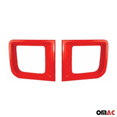 2015-2018 Jeep Renegade Front Bumper Grill Trim Molding ABS Red 2Pcs