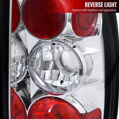 1997-2004 Dodge Dakota Tail Lights Chrome Housing/Clear Lens