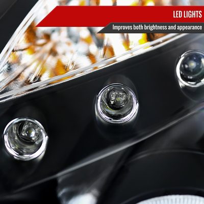 2003-2007 Infiniti G35 Coupe Dual Halo Projector Headlights Matte Black/Clear