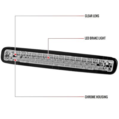 2005-2009 Ford Mustang LED 3rd Brake Light Chrome Housing/Clear Lens