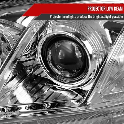 2007-2009 Toyota Camry Projector Headlights w/ Amber Reflectors Chrome/Clear