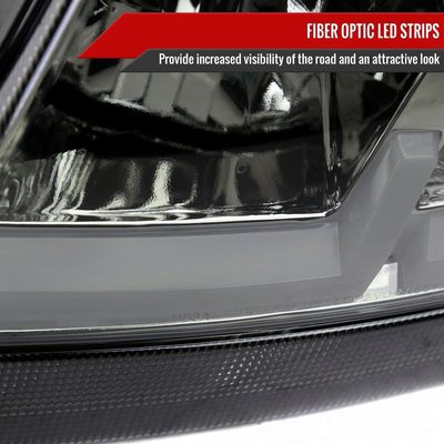 1999-2004 Jeep Grand Cherokee Factory Dual LED Bar Headlights Chrome/Smoke