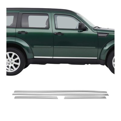 2007-2012 Dodge Nitro Side Door Molding Trim Skirt Garnish Stainless Steel Silver 4Pcs