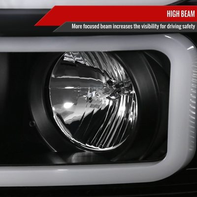 2007-2013 Chevy Silverado 1500 2500HD 3500HD Dual LED C-Bar Headlights Black