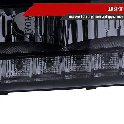 2007-2014 GMC Sierra SMD Dual Halo Projector Headlights Glossy Black/Smoke