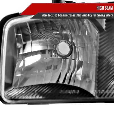 1999-2006 GMC Sierra/Yukon/Yukon XL Crystal Headlights Amber Reflector Black