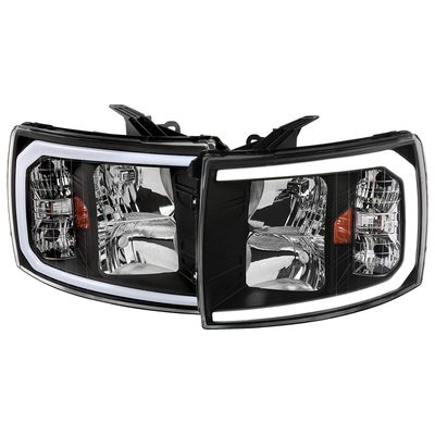 2007-2013 Chevy Silverado 1500 2500HD 3500HD LED Headlights Amber & Black
