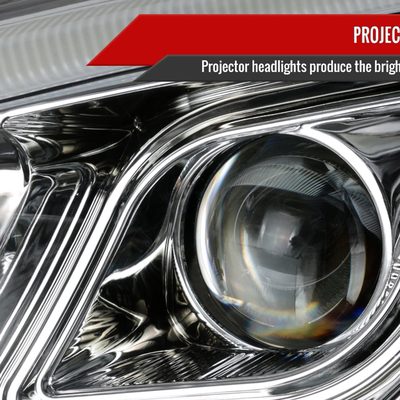 2007-2011 Honda CRV LED Bar Projector Headlights Chrome Housing/Clear Lens