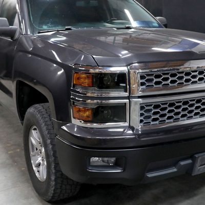 2014-2015 Chevy Silverado 1500 LED Bar Projector Headlights Smoke/Chrome Trim