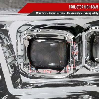 2009-2018 Dodge RAM 1500 / RAM 2500 3500 Full LED Switchback Headlights Chrome