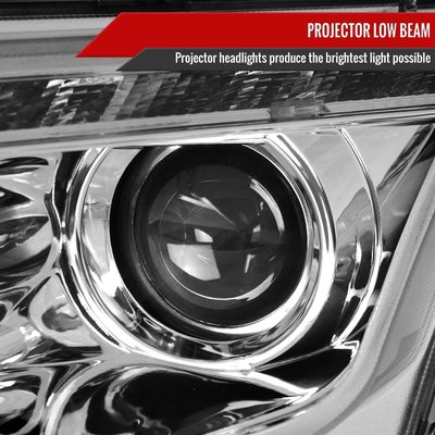 2010-2012 Ford Fusion Projector Headlights w/ LED Light Strip Chrome/Clear