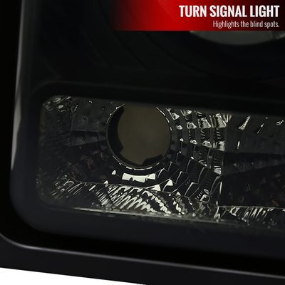 1997-2001 Jeep Cherokee Halo Projector Headlights SMD LED Light Black/Smoke