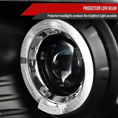 2010-2014 Ford Mustang Dual Halo Projector Headlights Matte Black/Clear Lens