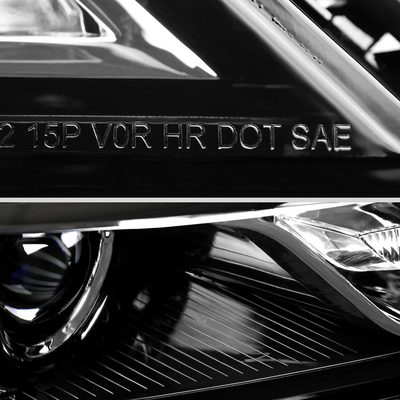 For Chevrolet Impala 2014-2020 Factory Style Projector Headlight - Passenger Side Jet Black Housing Clear Lens