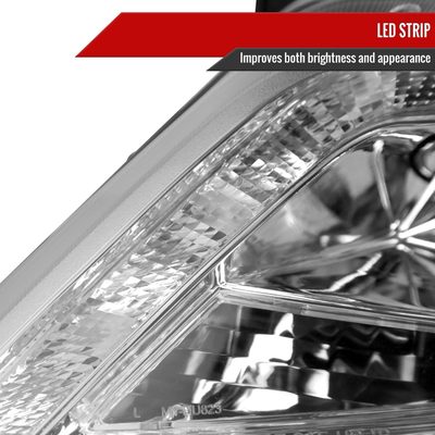 2010-2012 Ford Fusion Projector Headlights w/ LED Light Strip Chrome/Clear