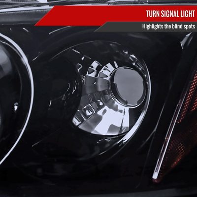 2000-2003 Nissan Sentra Dual Halo Projector Headlights Glossy Black/Smoke Lens