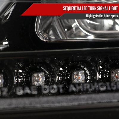 2006-2008 Mercedes W164 ML Class LED Bar Headlights Signal Lights Jet Black