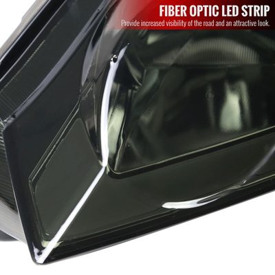 2006-2011 Honda Civic 4DR Sedan Factory Headlights w/LED Strip Chrome/Smoke