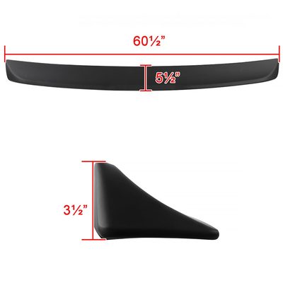 2008-2017 Dodge Challenger Black Primer ABS Hellcat Style Rear Spoiler