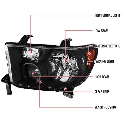 2007-2013 Toyota Tundra/ 08-2017 Sequoia Factory Headlights Amber Reflectors