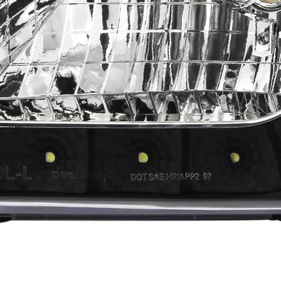 1997-2004 Ford F-150/Expedition Factory Crystal Headlights SMD LED Light Black