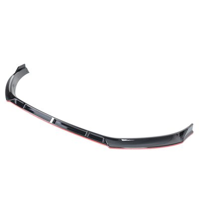 2014-2017 VW Golf Glossy Black/Red Trim 3Pcs Front Bumper Lip Splitter Kit