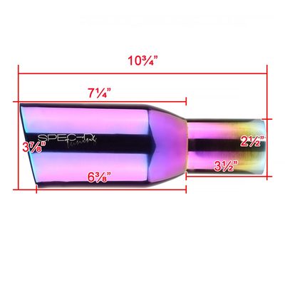 Universal 2.5" Inlet/3.875" Outlet Rainbow Steel Burnt Purple Exhaust Tips 2Pcs