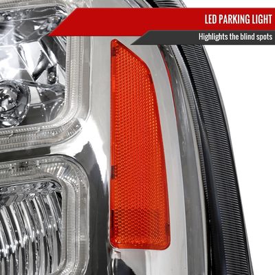 1999-2004 Ford F-250/350/450/550/Excursion Headlights Dual LED C-Bar Chrome