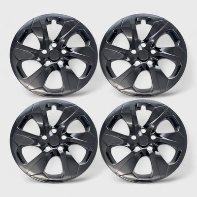 2019-2024 Toyota RAV4 Wheel Cover Hubcaps Set Gloss Black 4Pcs ABS Plastic
