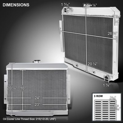 1972-1986 Jeep CJ Series MT Aluminum 3-Row Performance Radiator