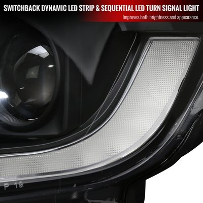 2019-2022 Ford Ranger Sequential LED Bar Projector Headlights Matt Black