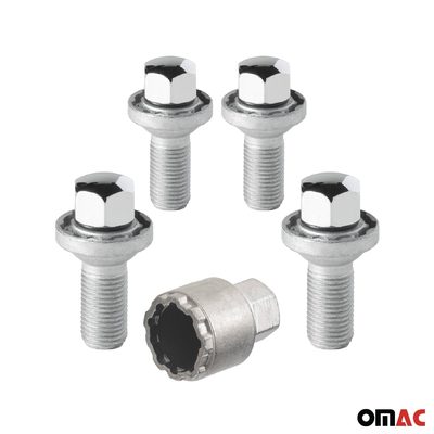Wheel Lock Kit for Mercedes SLR Mclaren 2005-2009 M14X1.5 Chromed 4Locks & 1Key