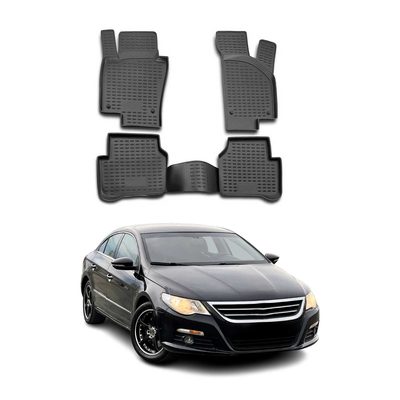 2009-2017 VW CC Floor Mats Liners Full Set All Weather Black