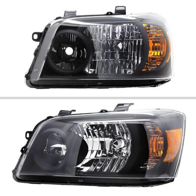 2004-2007 Toyota Highlander Factory Style Headlights Matte Black/Clear Lens