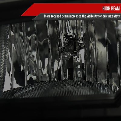 2002-2009 Chevy Trailblazer Projector Headlights w/LED Light Strip Black/Smoke