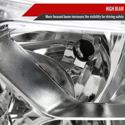2014-2016 Nissan Rogue LED Strip Factory Style Headlights Chrome/Clear Lens