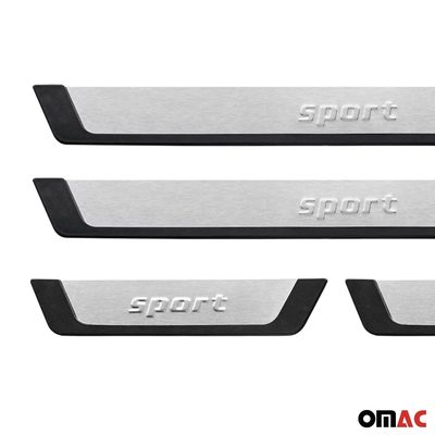 Ford F-Series Door Sill Scuff Plate Scratch Protector Sport Brushed Stainless Steel 4Pcs