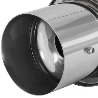 Universal 2.5" Inlet/4" Outlet S.Steel Spiral Flow Exhaust Muffler w/ Silencer