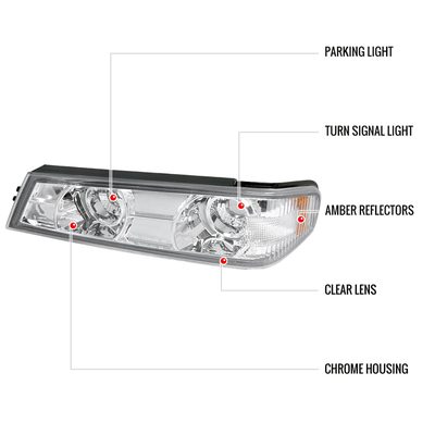 2004-2012 Chevy Colorado/GMC Canyon Headlights Corner Signal Lights Chrome