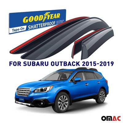 Goodyear Wind Deflectors for Subaru Outback 2015-2019 Tape-On Premium Smoke 4x