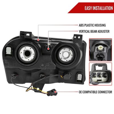 For Chrysler 300 2005-2010 Factory Style Headlights Chrome Housing Smoked Lens