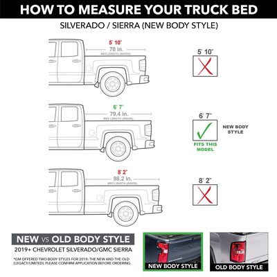 Fits 2019-2026 Chevy Silverado/GMC Sierra 1500, 6'6" Bed (GHF-6610131)