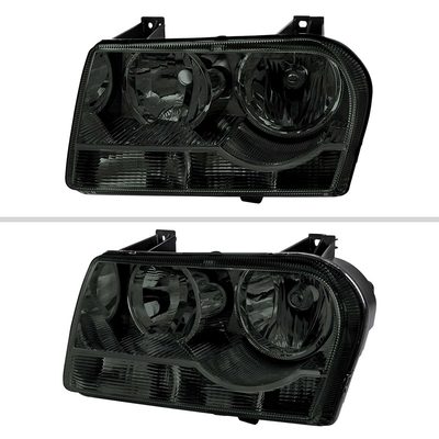 For Chrysler 300 2005-2010 Factory Style Headlights Chrome Housing Smoked Lens