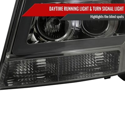 2007-2013 Chevy Avalanche/ Tahoe Suburban LED C-Bar Headlights Chrome&Smoke