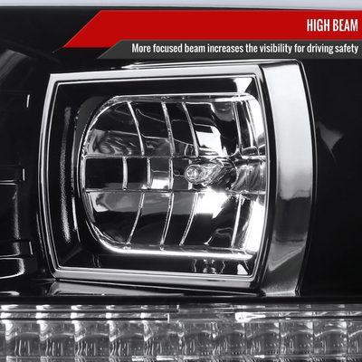 2004-2008 Ford F-150/ 06-2008 Lincoln Mark LT LED C-Bar Headlights Black