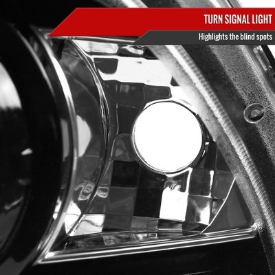 2010-2014 Ford Mustang Dual Halo Projector Headlights Jet Black/Clear Lens
